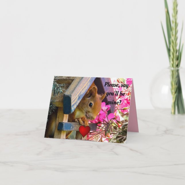 Cartes Pour Fêtes Annuelles Soyez écureuil Valentine de mine (Devant)
