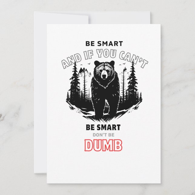 Cartes Pour Fêtes Annuelles Soyez intelligent - Camping d'ours (Devant)
