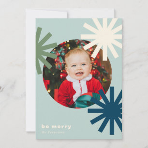 Cartes Pour Fêtes Annuelles Soyez Joyeux Amusants Blanc Bleu Vert Pompoms Cart