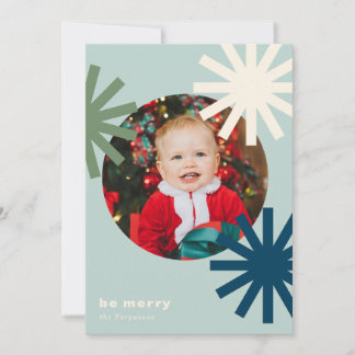 Cartes Pour Fêtes Annuelles Soyez Joyeux Amusants Blanc Bleu Vert Pompoms Cart