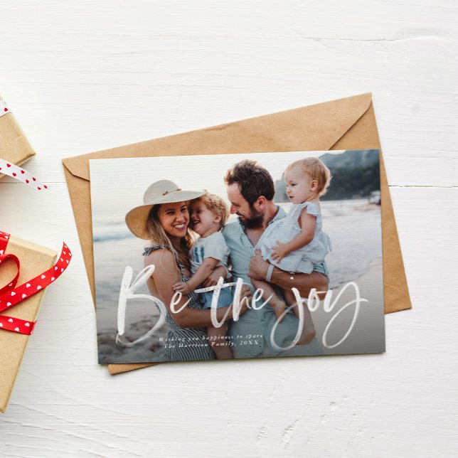 Cartes Pour Fêtes Annuelles Soyez la joie élégante photo moderne de Noël (Créateur téléchargé)