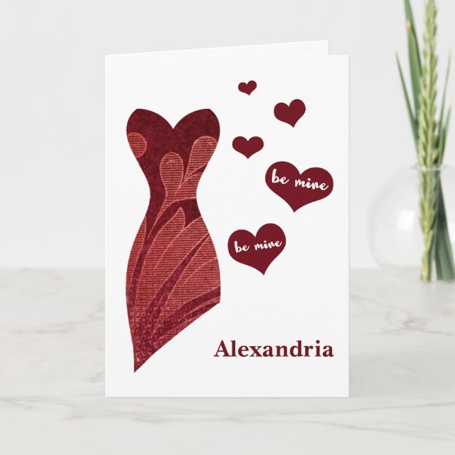 Cartes Pour Fêtes Annuelles Soyez la mienne Saint-Valentin Photo et robe Soyez (Devant)