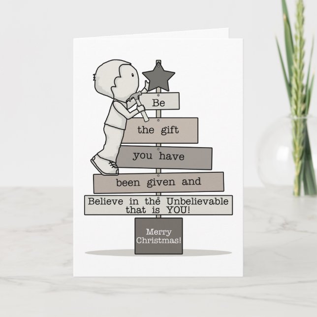 Cartes Pour Fêtes Annuelles Soyez l'arbre de Noël-cadeau (Devant)