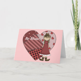 Cartes Pour Fêtes Annuelles Soyez le mien - coeur de cow-girl de Valentine -