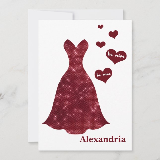 Cartes Pour Fêtes Annuelles Soyez ma demoiselle d'honneur Valentine Burgundy r (Devant)