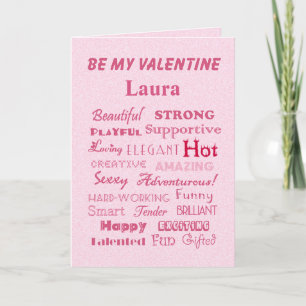 Cartes Pour Fêtes Annuelles Soyez ma Valentine Laura Paroles d'éloges