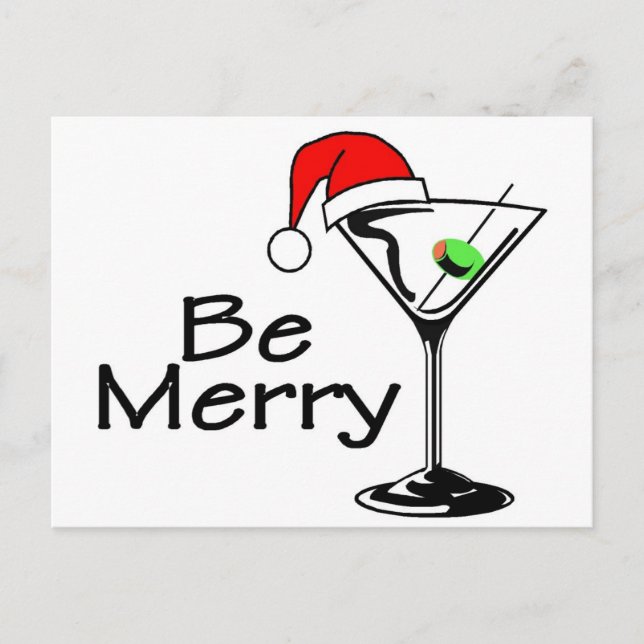 Cartes Pour Fêtes Annuelles Soyez Merry Martini (Devant)