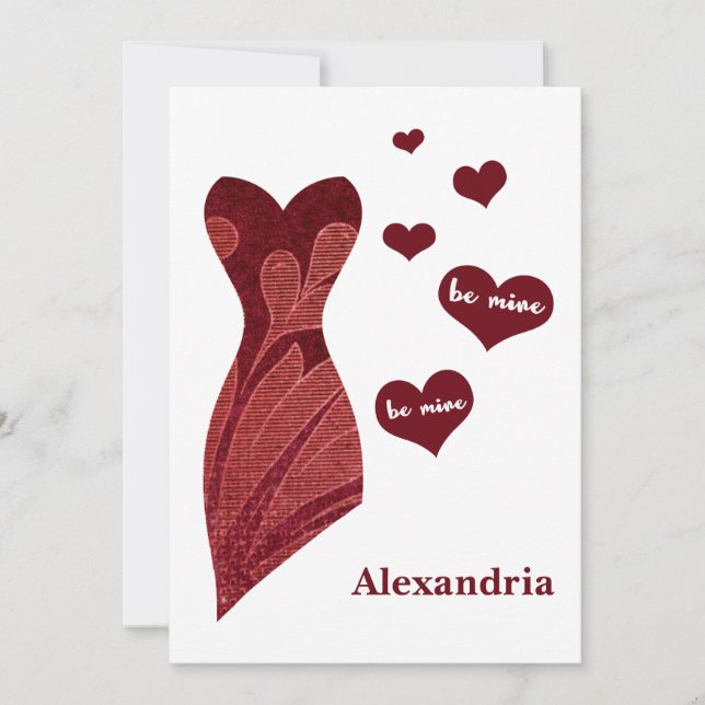 Cartes Pour Fêtes Annuelles Soyez miennes Amusantes Valentines Bourgogne Bride (Devant)