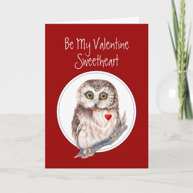 Cartes Pour Fêtes Annuelles Soyez mon amour de hibou de Valentine toujours (Devant)