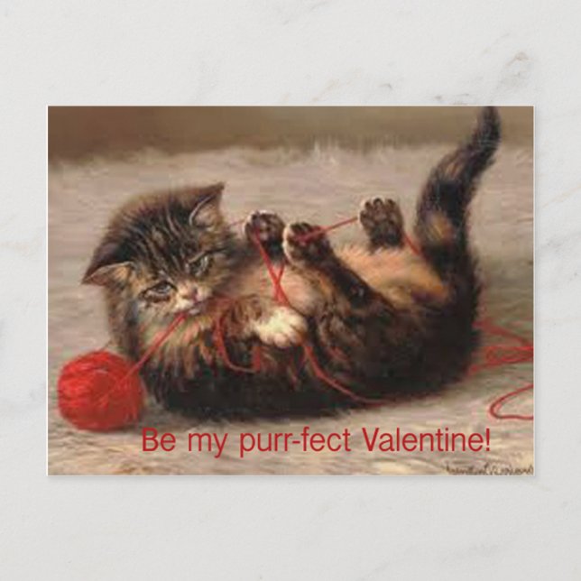 Cartes Pour Fêtes Annuelles Soyez mon Ronronnement-fect Valentine ! (Devant)