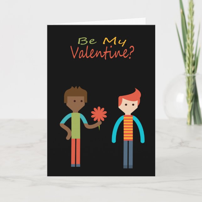 Cartes Pour Fêtes Annuelles Soyez Mon Thème Gay Valentine (Devant)