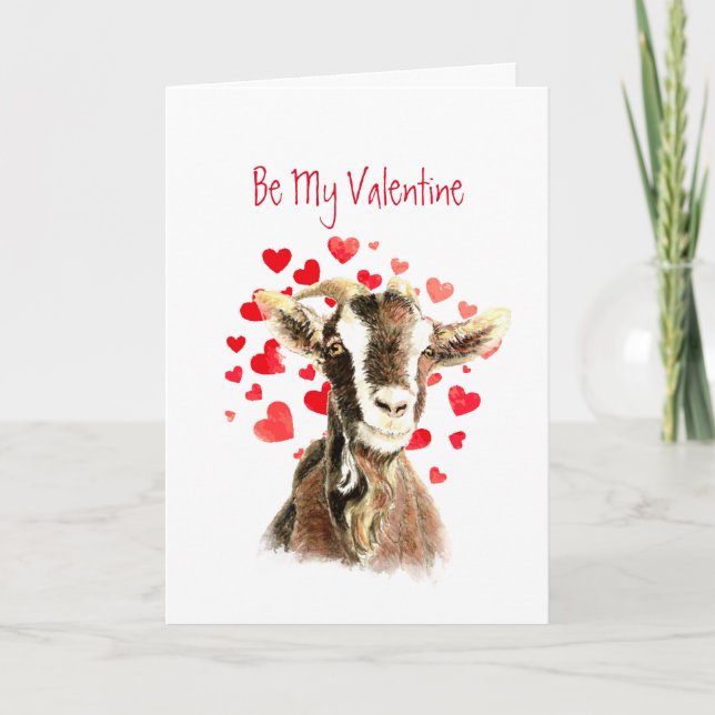 Cartes Pour Fêtes Annuelles Soyez mon Valentine de vieux amours de chèvre que (Devant)
