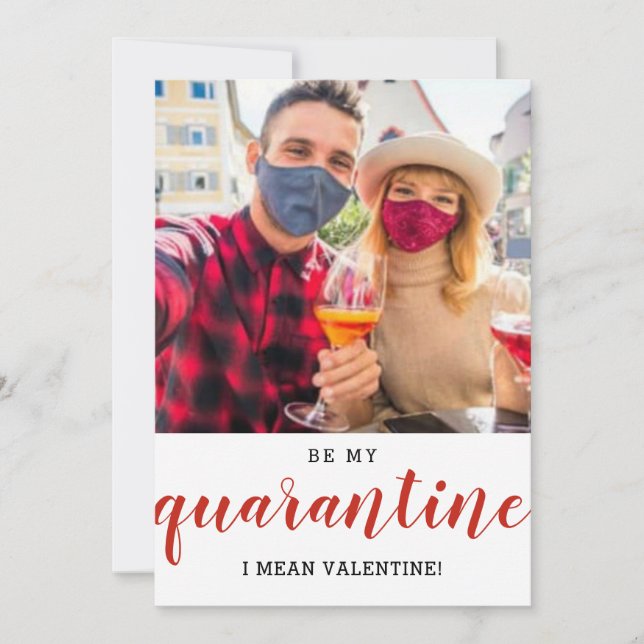 Cartes Pour Fêtes Annuelles soyez mon valentine drôle photo de quarantaine 202 (Devant)