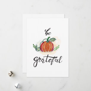 Cartes Pour Fêtes Annuelles Soyez reconnaissant citrouille bon thanksgiving aq