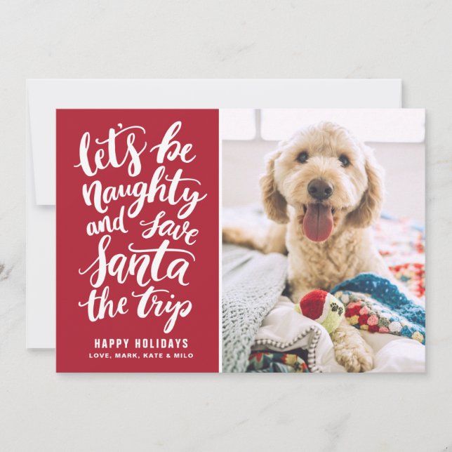 Cartes Pour Fêtes Annuelles Soyons coquins Mains Lettrées Fêtes Drôle (Devant)