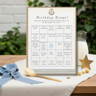 Cartes Pour Fêtes Annuelles Space  Birthday Find Guest Bingo game card