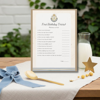 Cartes Pour Fêtes Annuelles Space First Birthday Trivia game card