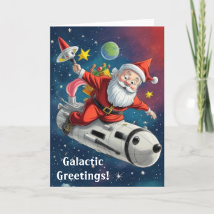 Cartes Pour Fêtes Annuelles Space Santa Claus