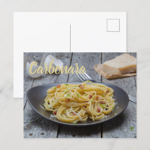 Cartes Pour Fêtes Annuelles Spaghetti Carbonara Pasta avec Bacon et Parmesan