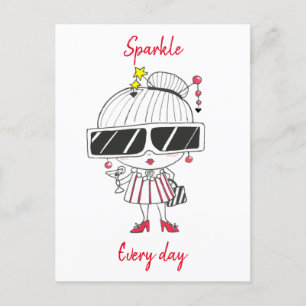 Cartes Pour Fêtes Annuelles Sparkle Every Day // Cool Chick Drawing
