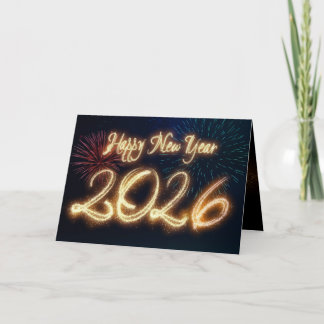 Cartes Pour Fêtes Annuelles Sparkling Happy New Year 2026 Fireworks