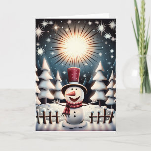 Cartes Pour Fêtes Annuelles Sparkling Snowman Joy