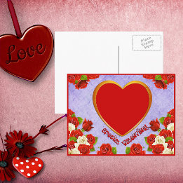 Cartes Pour Fêtes Annuelles Special Valentine, Roses et Frame Ajouter une phot