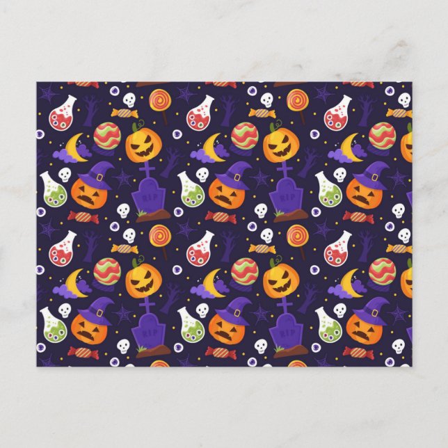 Cartes Pour Fêtes Annuelles Spectacle éffrayant : L'Esprit d'Halloween (Devant)