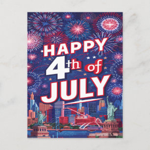 Cartes Pour Fêtes Annuelles Spectaculaire 4 juillet Feu d'artifice