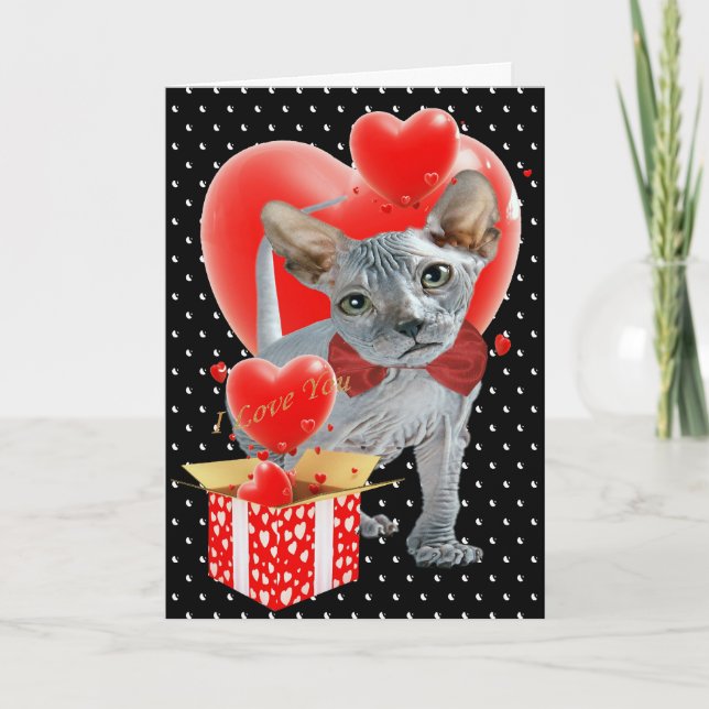 Cartes Pour Fêtes Annuelles Sphynx Box ou Hearts Valentine Cards (Devant)
