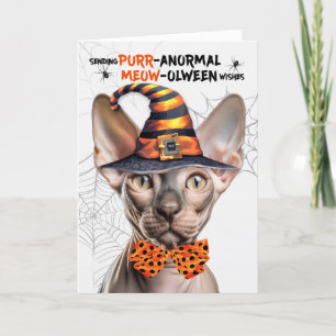 Cartes Pour Fêtes Annuelles Sphynx Cat PURRanormal MEOWolween
