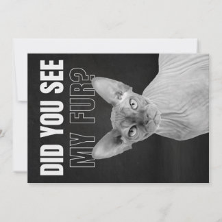 Cartes Pour Fêtes Annuelles Sphynx Cat Sarcastic Fur Humor Illustration