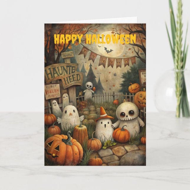 Cartes Pour Fêtes Annuelles Spooky Halloween (Devant)