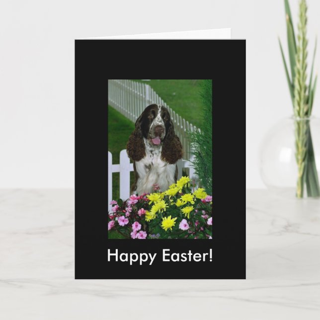 Cartes Pour Fêtes Annuelles Springer spaniel mignon adorable Pâques (Devant)