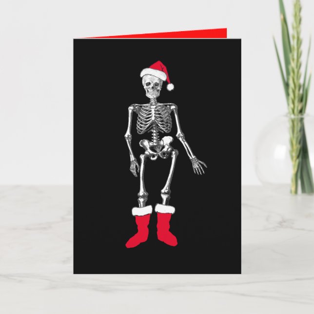 Cartes Pour Fêtes Annuelles Squelette confus (Devant)