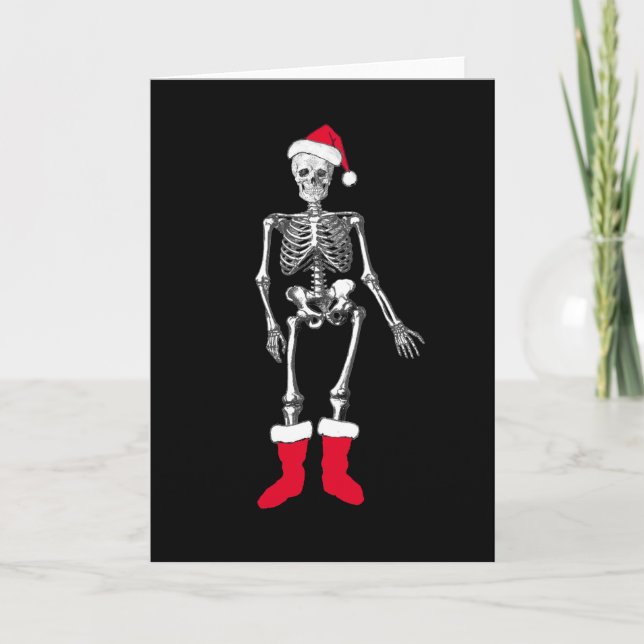 Cartes Pour Fêtes Annuelles Squelette confus (Devant)