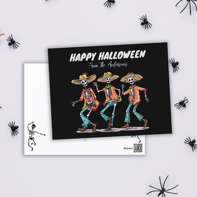 Cartes Pour Fêtes Annuelles Squelettes dansants Halloween Saison effrayante (Créateur téléchargé)