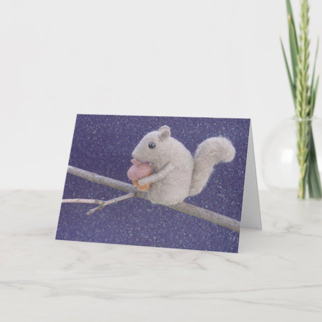 Cartes Pour Fêtes Annuelles Squirl in the Night on Branch with Snow (Devant)