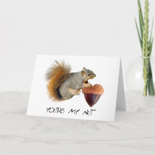 Cartes Pour Fêtes Annuelles Squirrel Acorn Heart Nut Card