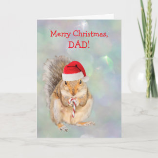 Cartes Pour Fêtes Annuelles Squirrel "For Dad" Cute Christmas