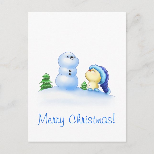 Cartes Pour Fêtes Annuelles Squishy Littlekins dans la neige (Devant)