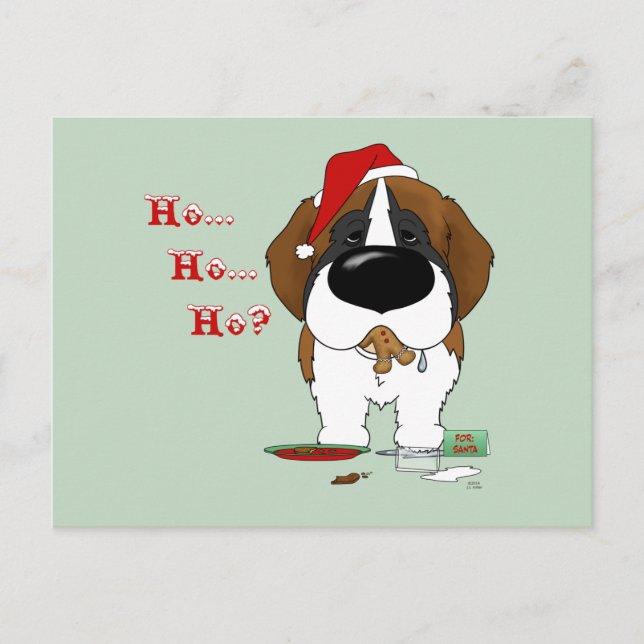 Cartes Pour Fêtes Annuelles St. Bernard Christmas (Devant)