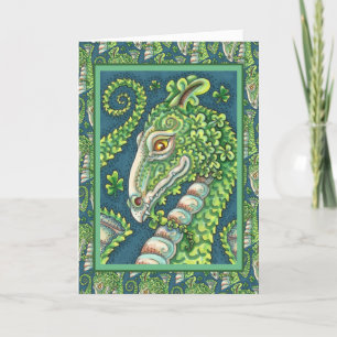 CARTES POUR FÊTES ANNUELLES ST. DRAGON SHAMROCK VERT DE PATRICK, IMAGINAIRE IR