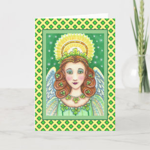 CARTES POUR FÊTES ANNUELLES ST. LE SHAMROCK DE LA JOURNÉE DE PATRICK ANGEL, BÉ