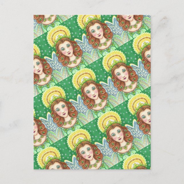 CARTES POUR FÊTES ANNUELLES ST. LE SHAMROCK DE LA JOURNÉE DE PATRICK ANGEL, BÉ (Devant)