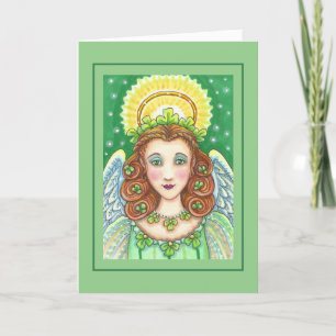CARTES POUR FÊTES ANNUELLES ST. LE SHAMROCK DE LA JOURNÉE DE PATRICK ANGEL, BÉ