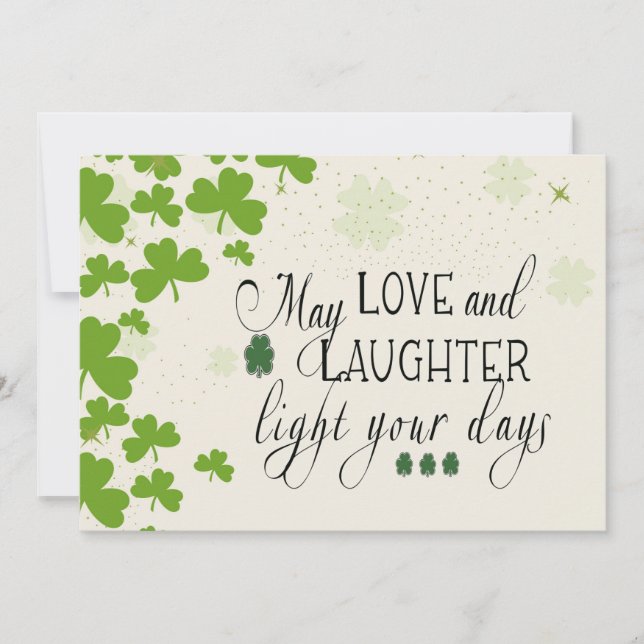 Cartes Pour Fêtes Annuelles St Partick's Day Irlandais Bénédiction Shamrocks v (Devant)