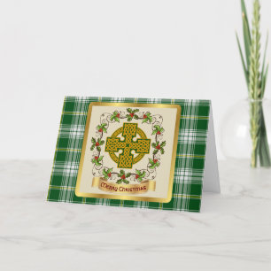 Cartes Pour Fêtes Annuelles St Patrick Tartan avec Croix celtique
