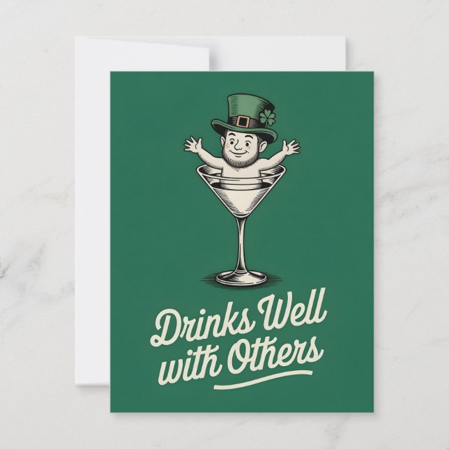 Cartes Pour Fêtes Annuelles St Patricks Day Funny Drinking Card (Devant)
