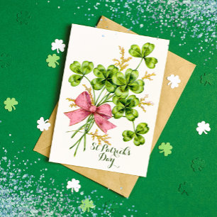 Cartes Pour Fêtes Annuelles St Patrick's Day Lucky Shamrocks Elegant Vintage